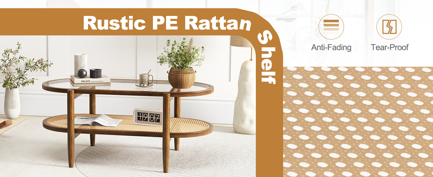 Boho Rattan Coffee Table
