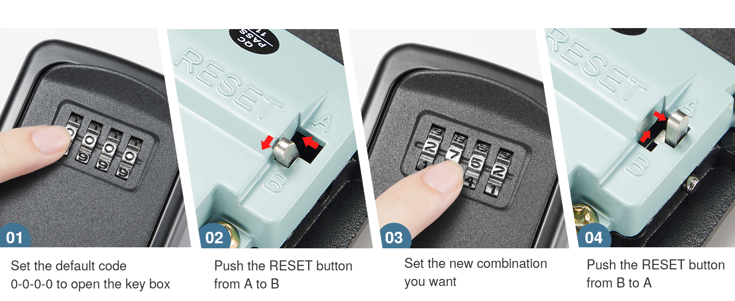 Puroma Key Lock Box, 4Digit Combination Key Storage