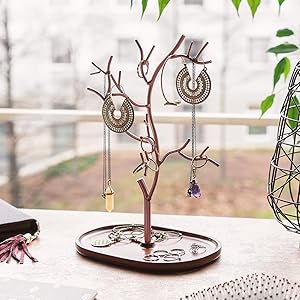 jewelry tree hanger in rose gold finish