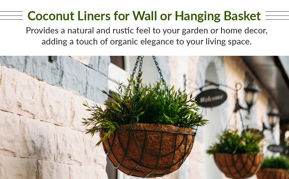 ACCURATE 2 PK Round Hanging Basket Liner, Bowl Shap Coconut Hanging