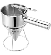 MYFULLY Pancake Batter Dispenser Funnels with Stand | Stainless Steel Funnel Cake Dispenser with ...