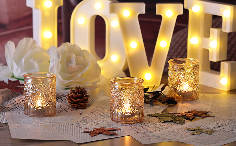 MATAHUM 36pcs Gold Votive Candle Holders Tea Light Candle