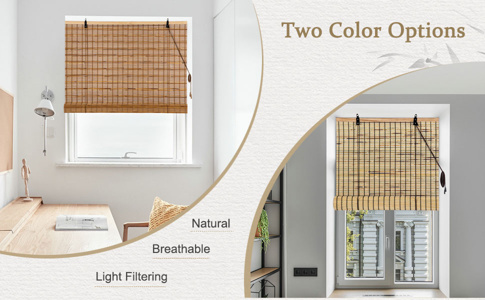 ALIMOO Bamboo Blinds, Bamboo Roll Up Shades for Windows