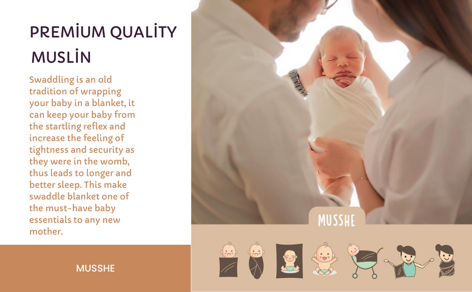 Muslin Swaddle Blankets for Baby Boys Girls