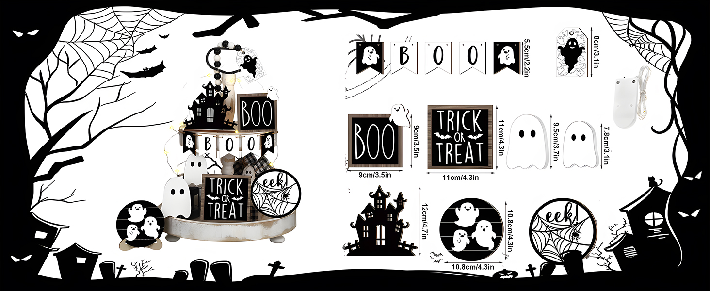 Halloween Tiered Tray Decor Set