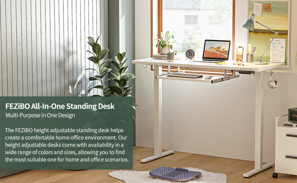 FEZIBO 120 x 60 cm Schreibtisch Höhenverstellbar Elektrisch mit