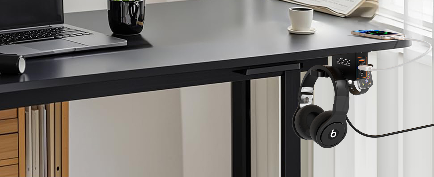 Headphone Stand with USB Charger