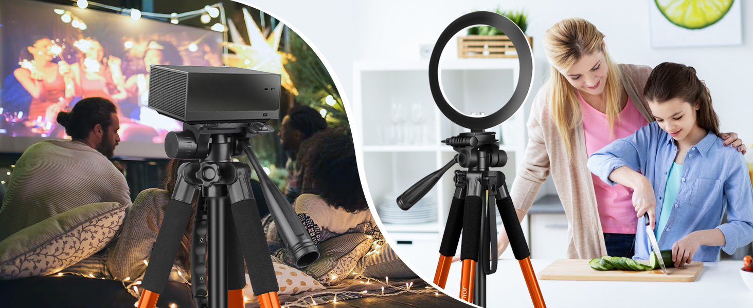 a tripod with a tripod and a camera