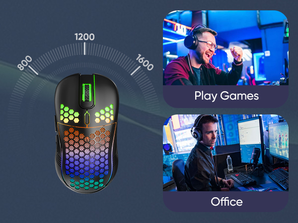 Wireless Gaming Mouse Honeycomb