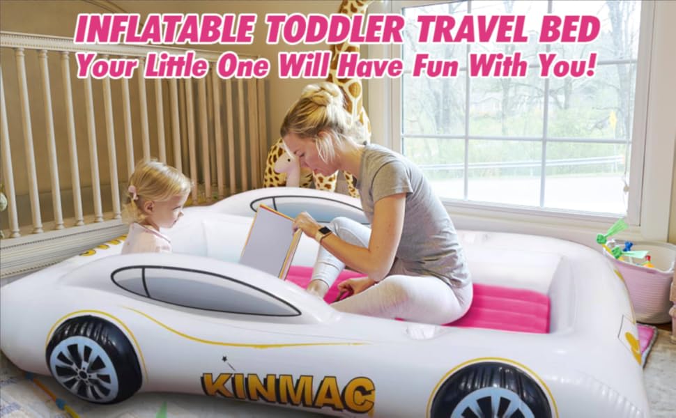 KINMAC Inflatable Toddler Travel Bed Portable Travel Toddler Air Bed for Kids