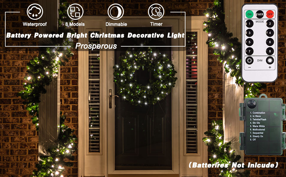 2 Pack Christmas Tree Lights String Cluster 5m 50 LED Outdoor Indoor