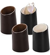 ZOOFOX 4 Pack Eyeglass Holder Stand, PU Leather Stand Case for Eyewear, Reading Glasses, Desk, Ni...