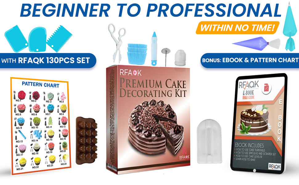 Cake Decorating Kit Tools Set 130 PCs Supplies with Cake Turntable