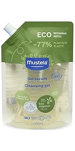 Mustela Gel Lavante Corpo E Cabelo Bio 400Ml - Sabonete Líquido Vegano Sem Fragrância Fórmula Biodegradável Com 97% De Ingredientes De Origem Natural