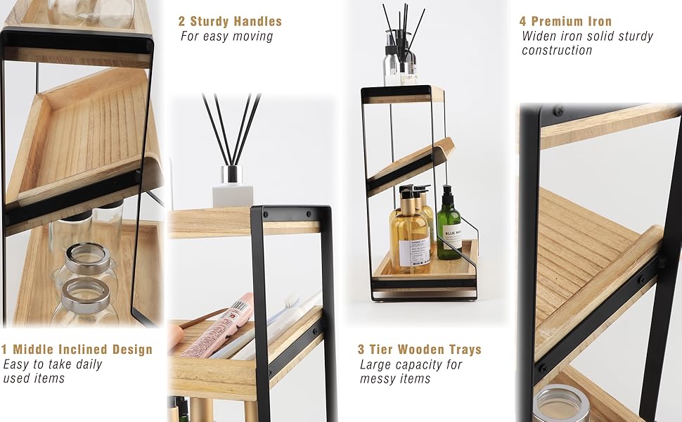 MuroMucci Bathroom Organizer Countertop Organizer 3 Tier