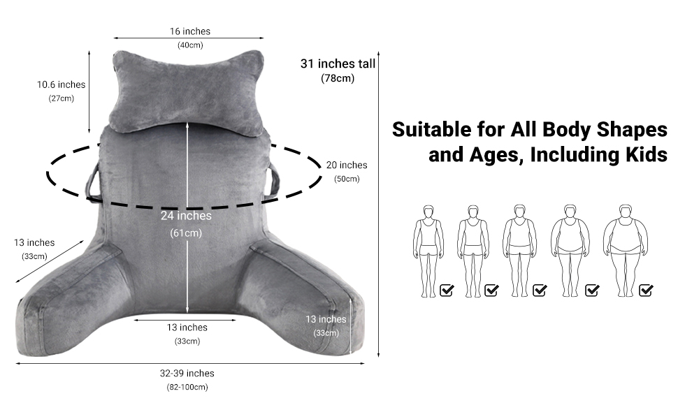 LIWEGHT Reading Pillow, Large Back Pillow for Sitting Up in Bed,Back