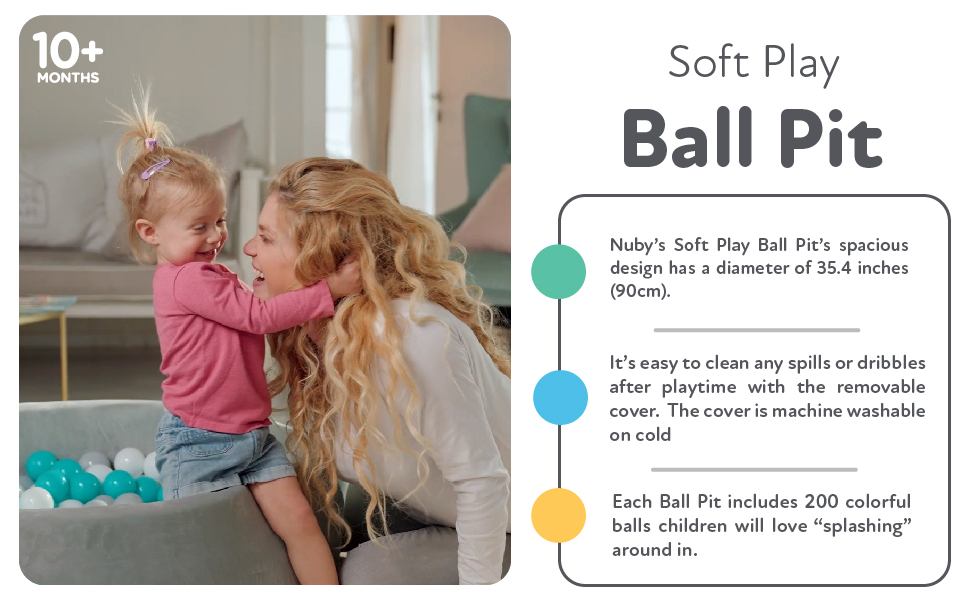 Nuby Velvet Ball Pit 200 Balls Included Soft Play Foam