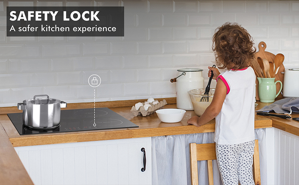 Noxton Plug in Induction Hob, 4 Zones Electric Hob 60cm, Touch Control