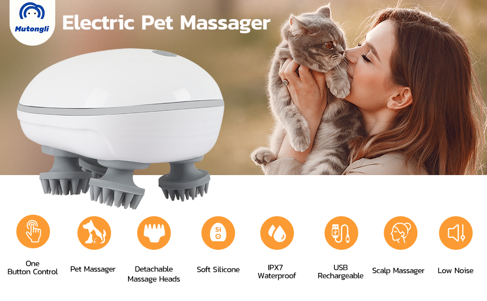 Electric Cat Massager for Indoor Cats and Dogs. Handheld