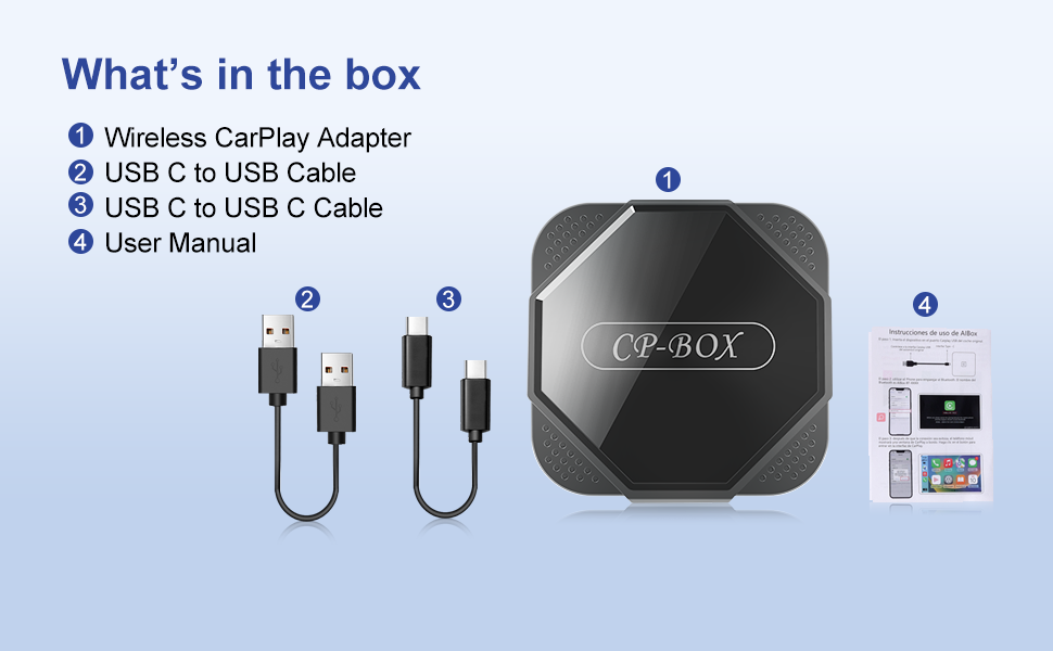 Wireless CarPlay Adapter, Convert Wired Apple CarPlay to