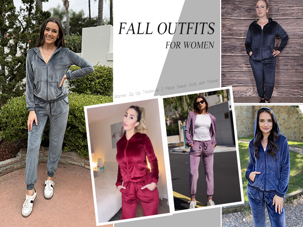 Amazon.com: HOTOUCH Womens Casual Velour Tracksuit Set Full