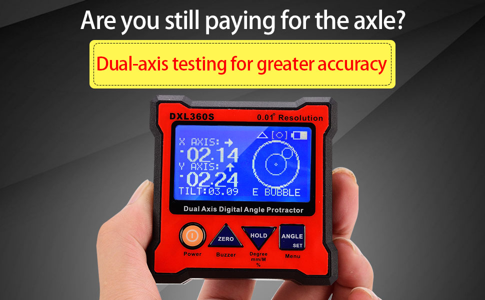 Digital Protractor DXL360S GYRO + Digital Angle Finder, Gravity 2 in 1