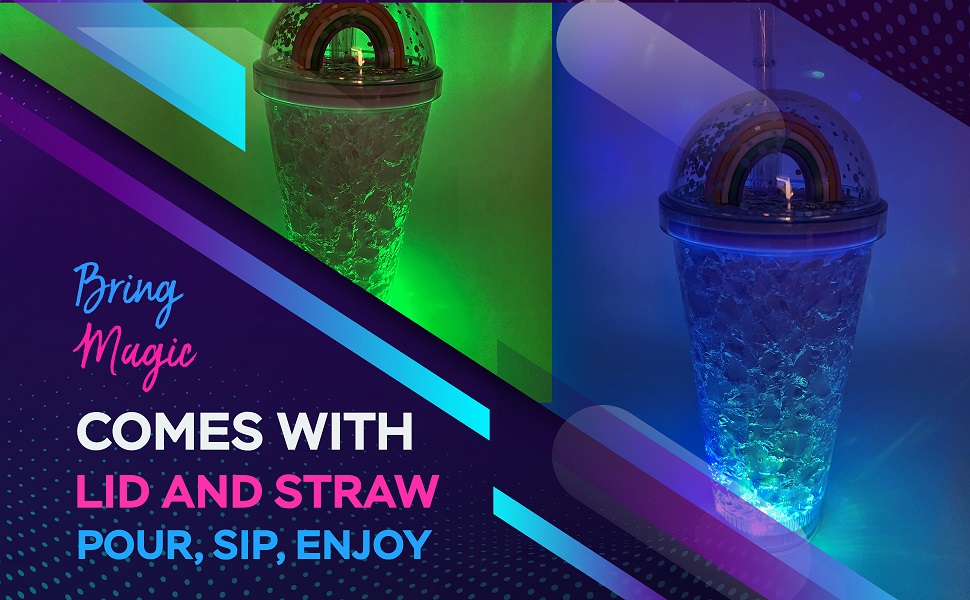Amazon.com: Unicorn LED Light Up Cup with Straw - 16oz Tumbler with