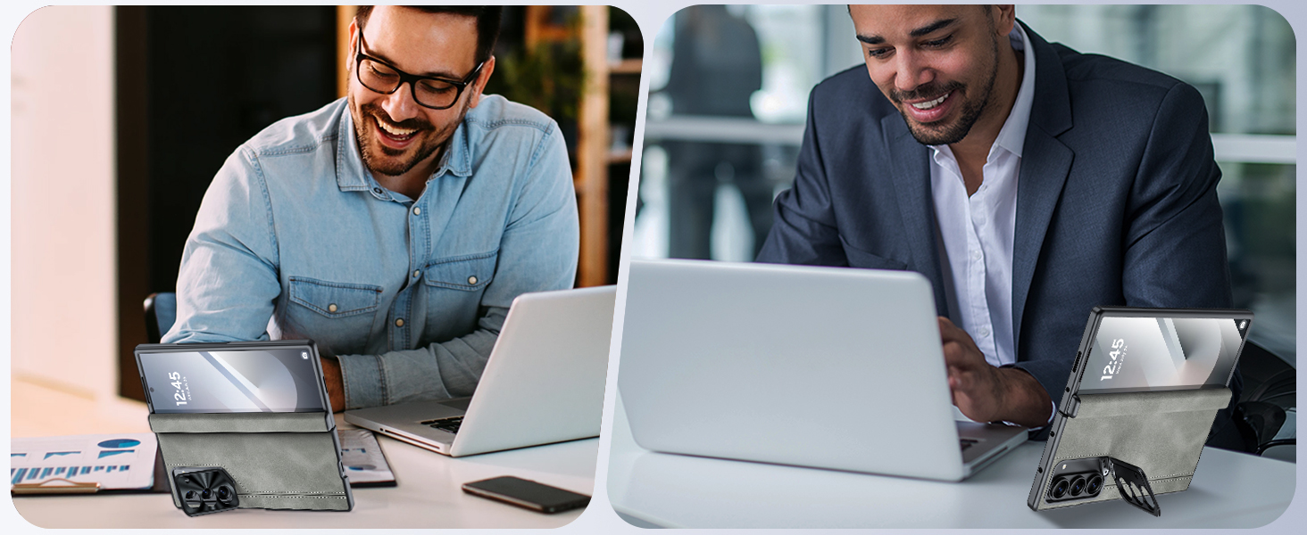 for Samsung Galaxy Z Fold 6 Leather Case & Stand, with