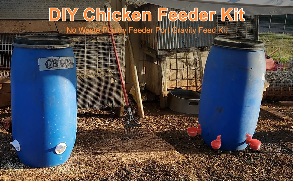 HOWUXZO 6 Chicken Feeders and 6 Chicken Water Cup Set, No