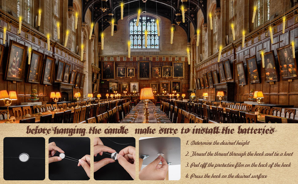 Floating Candles with Wand, Harry LED Candle Flameless Potter Magic Wand Remote Control