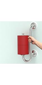 grab bar with paper holder