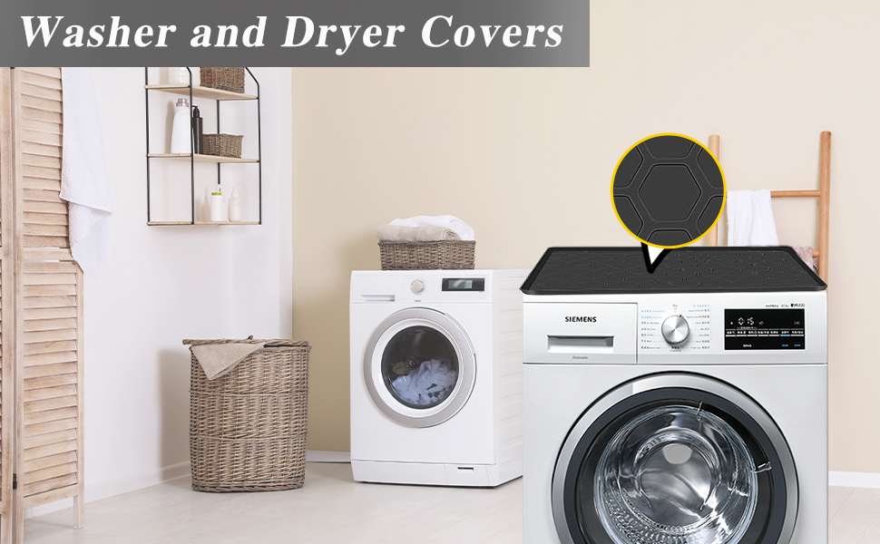 Dryer Top Protector Mat, 23.6“ x 23.4" Silicone Washer