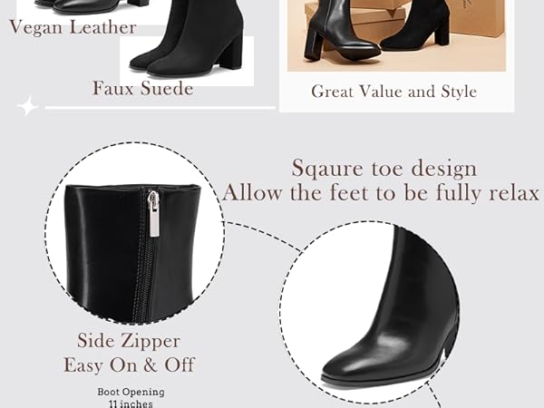 UN3D.♡WIDE SQUARE SHORT BOOTS 38 UN3D. WIDE SQUARE SHORT BOOTS 38