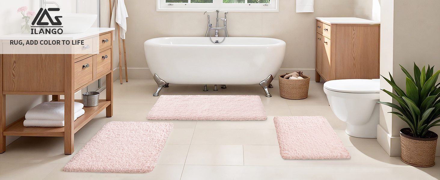 pink bathroom rug