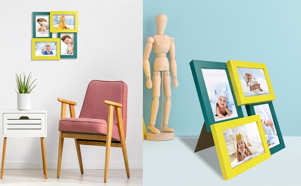 wood photo frame yellow green frames for wall memories picture wooden silver memory rose