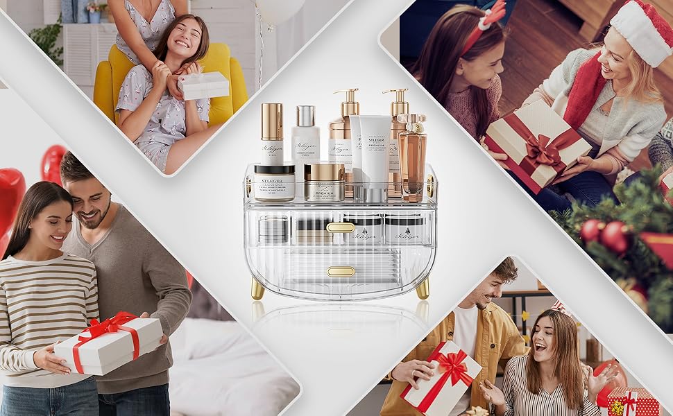 vanity organizer storage drawers display cabinet