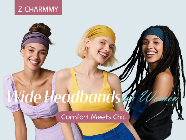 Amazon.com : Z-CHARMMY Head Bands for Women's Hair, Wide