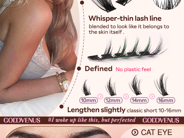 Manga Lash Clusters Wispy 300 Pcs Eyelash Clusters 10-16mm Fluffy Cluster Eyelash Extensions Anime