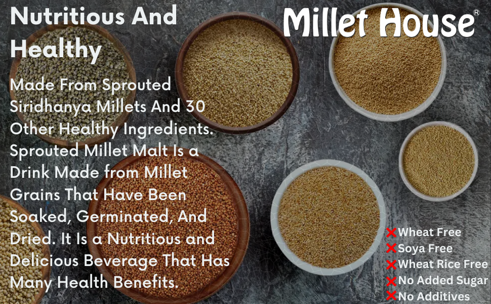 Millet House Malt100 Healthy Natural Millets Drink(500gm) Wheat