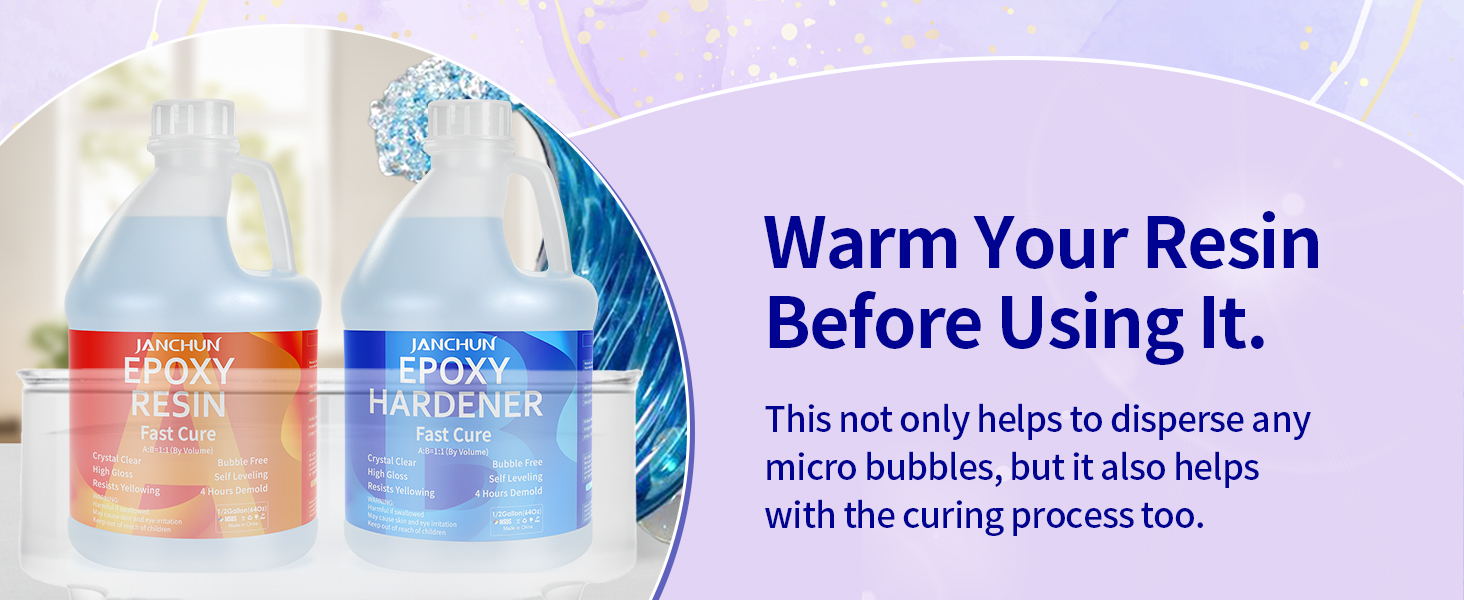 JANCHUN 1 Gallon Super Clear Epoxy Resin Kit,No Bubble High