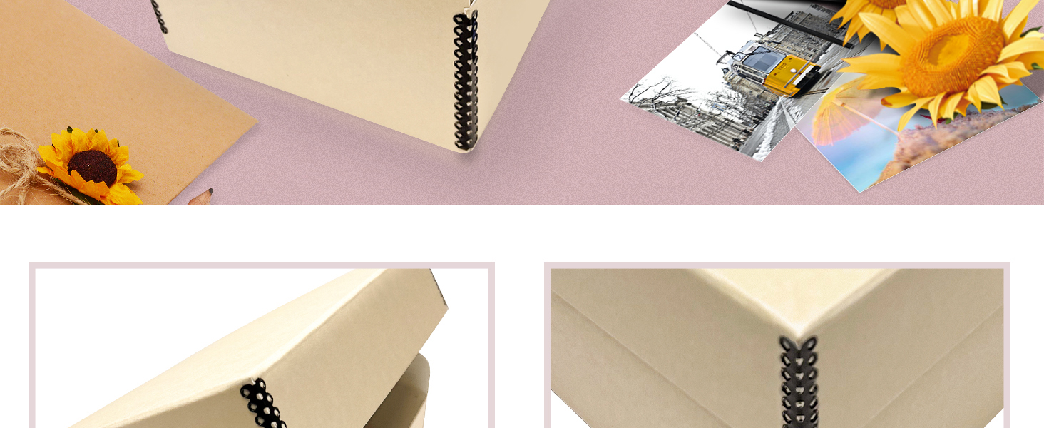 Golden State Art, Archival Photo Box, AcidFree Hinged Lid Storage Box, for Storing