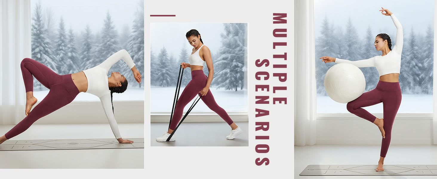 bgy066-womens fleece lined leggings with pockets