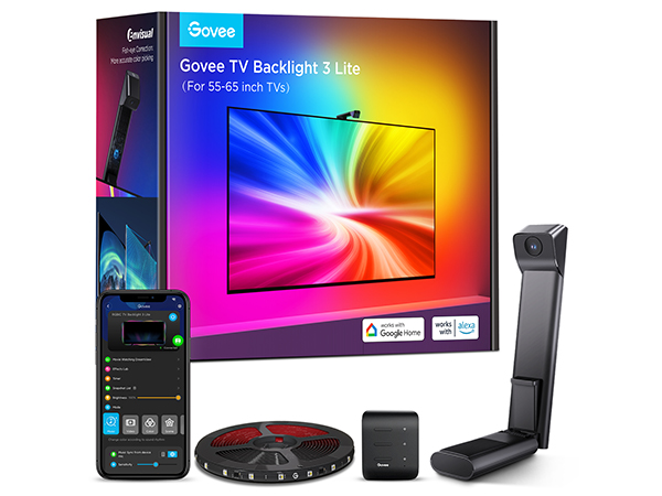Govee TV バックライト 3 ライト キット (55～65 インチ TV) Amazon | 【Compatible with Alexa認定】Govee TV バックライト