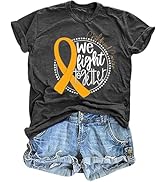 Childhood Cancer Awareness Shirt Women We Fight Together Shirt Gold Ribbon Cancer Tees Pediatric ...