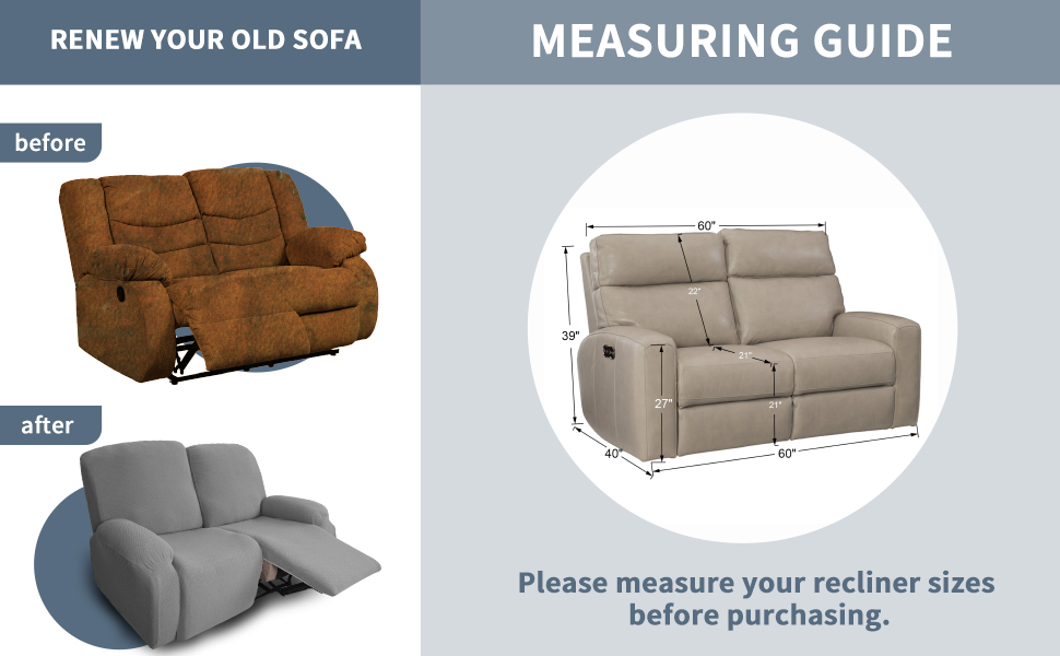 JIVINER Newest 6Piece Recliner Chair Covers Stretch