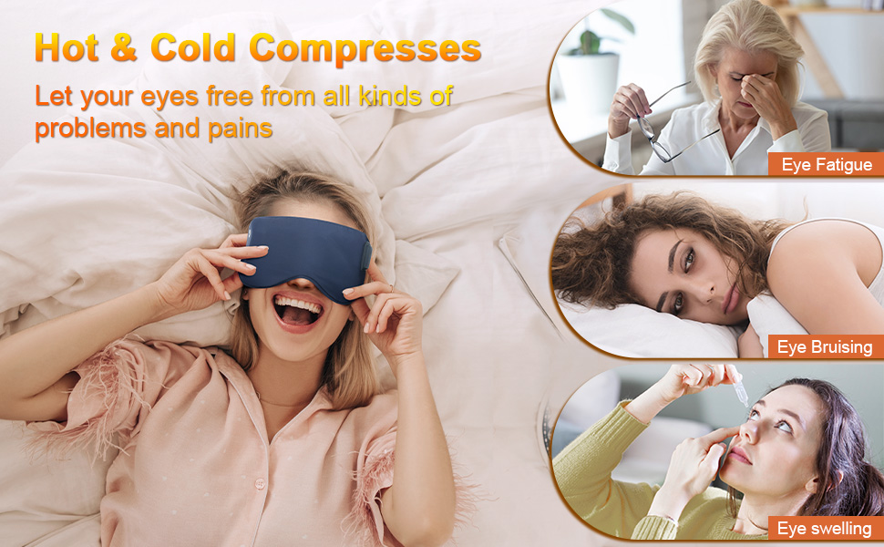 GRAPHENE TIMES Wireless Heated Eye Mask with Cooling Gel Rechargeable