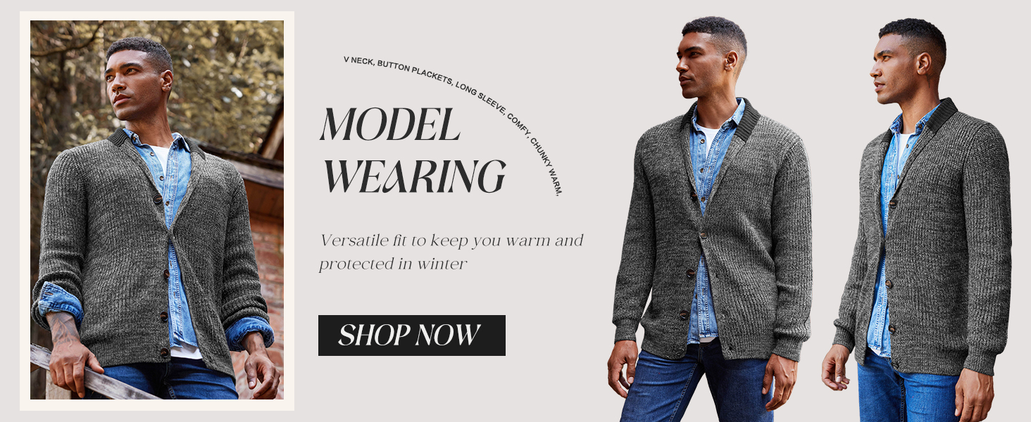 button down sweater for men