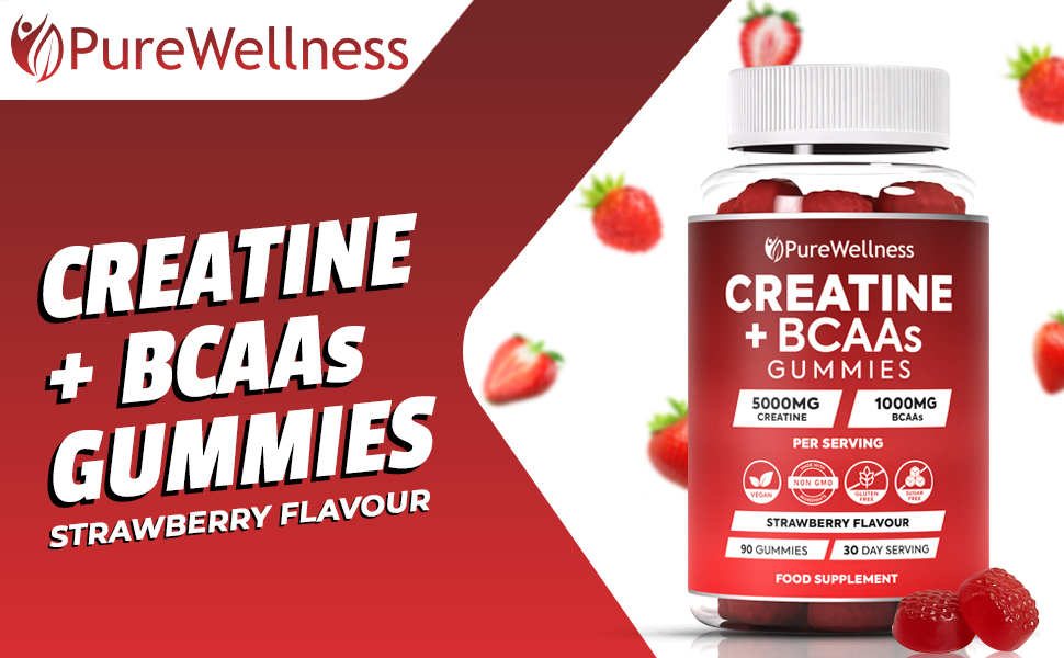 creatine bcaas gummies strawberry flavour
