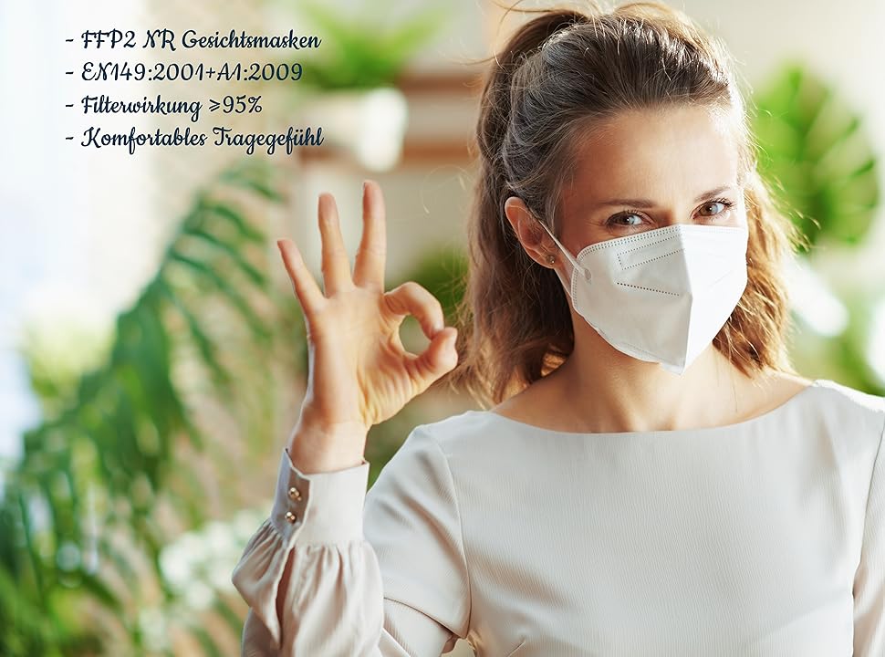 ASARAH FFP2 Masks Blue Respirator Mask EU CE 0598 Certified EN1492001