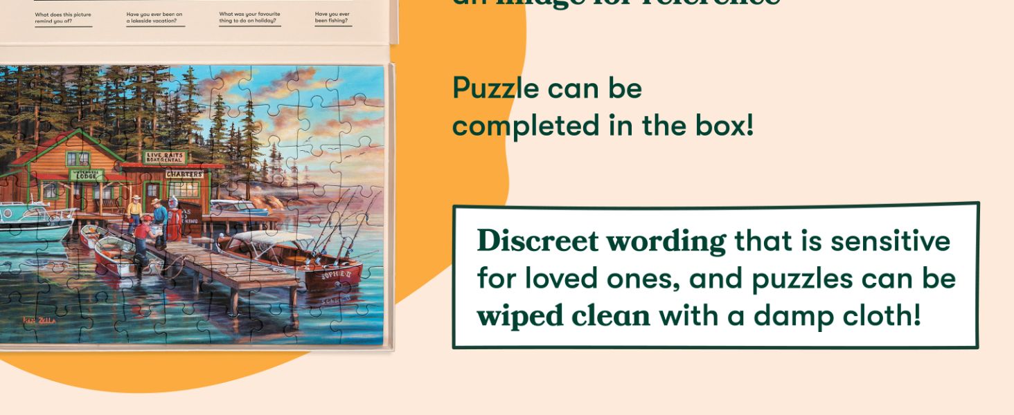 Relish Dementia Jigsaw Puzzles for Adults, 63 Piece Lakeside Vacation
